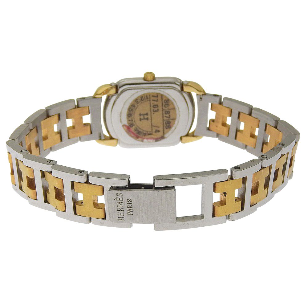HERMES】エルメス ラリー ステンレススチール×金メッキ クオーツ