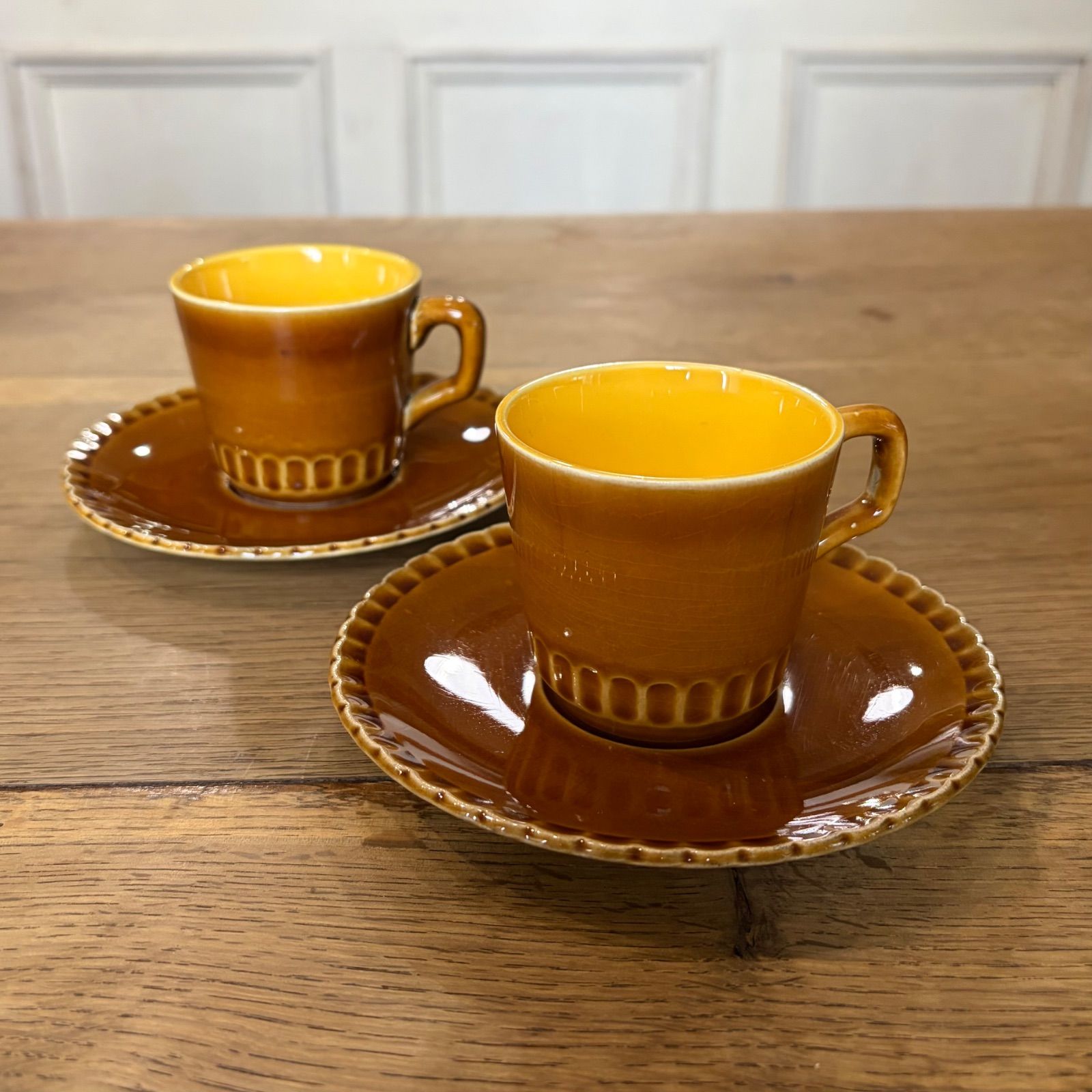 2客セット）フランスアンティーク サルグミンヌ カップ&ソーサー 
