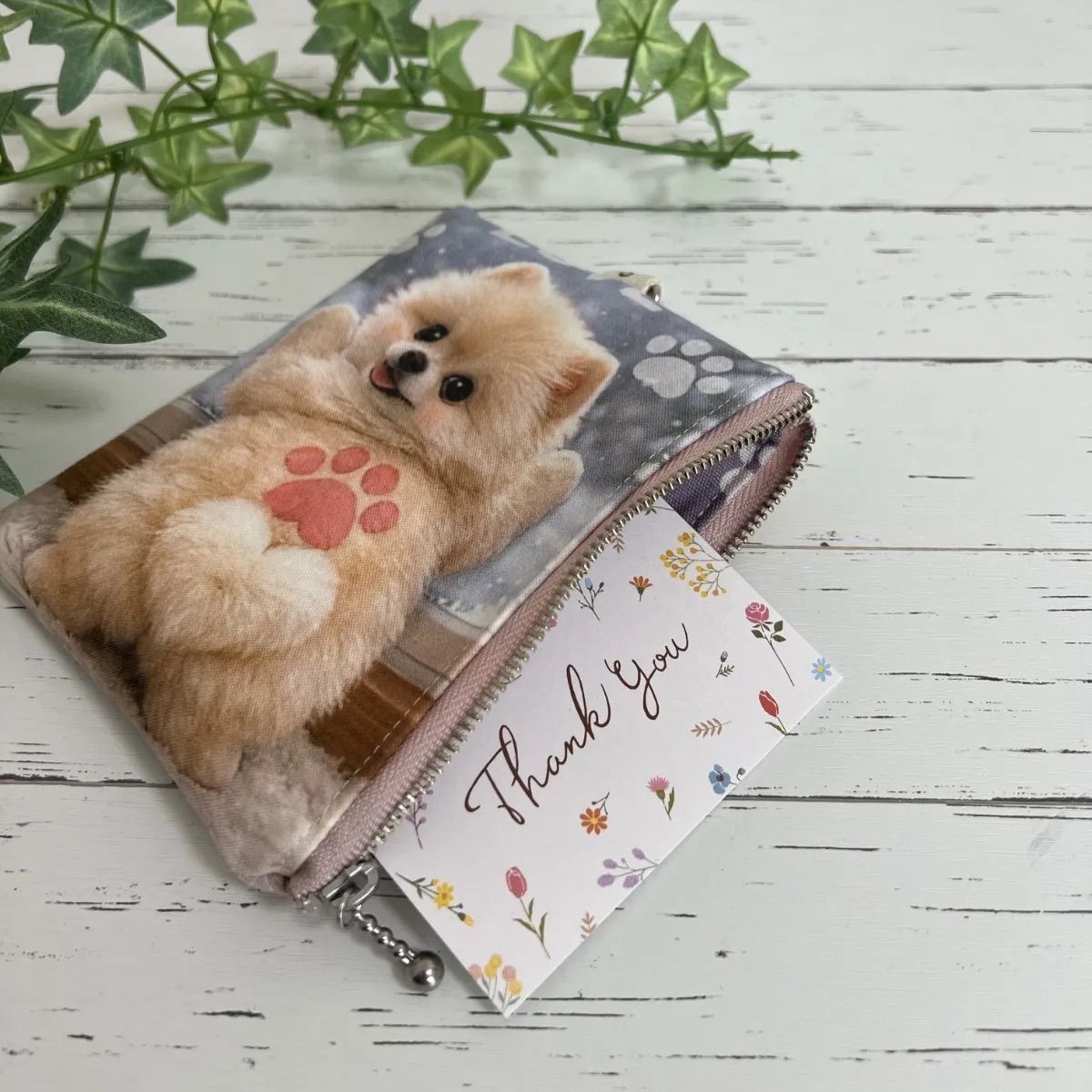 ポメラニアン フラットポーチ ハンドメイド - メルカリ