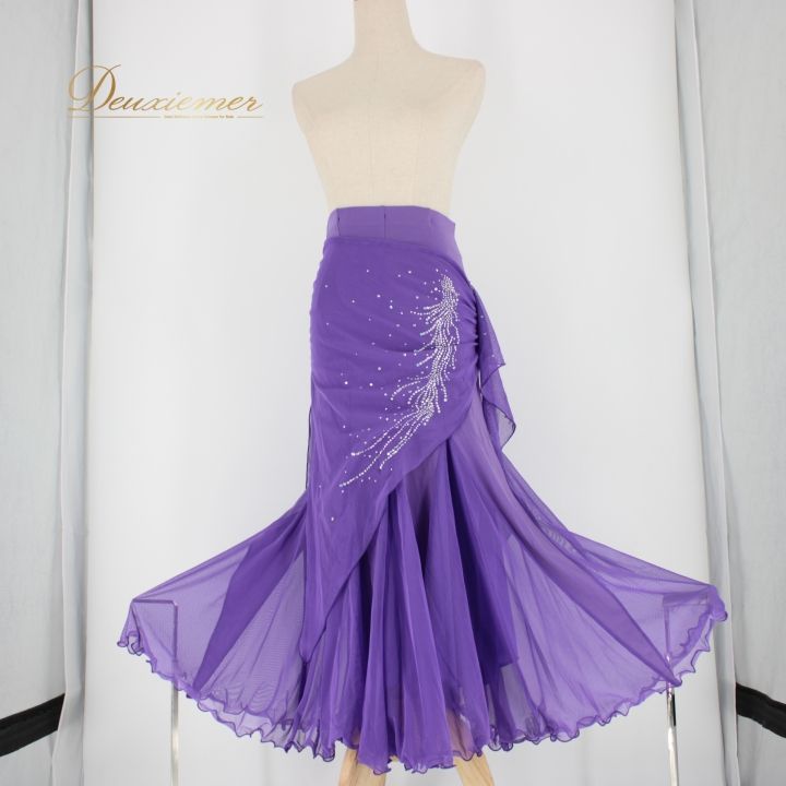 社交ダンス 衣装 スタンダード スカート レッスンウェア レディース 紫