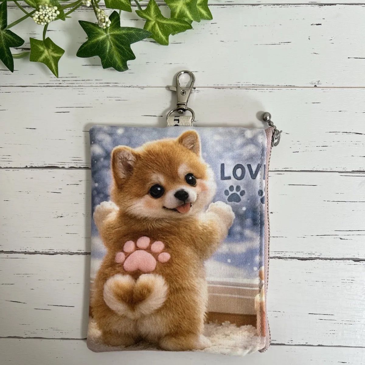 柴犬 フラットポーチ ハンドメイド - メルカリ