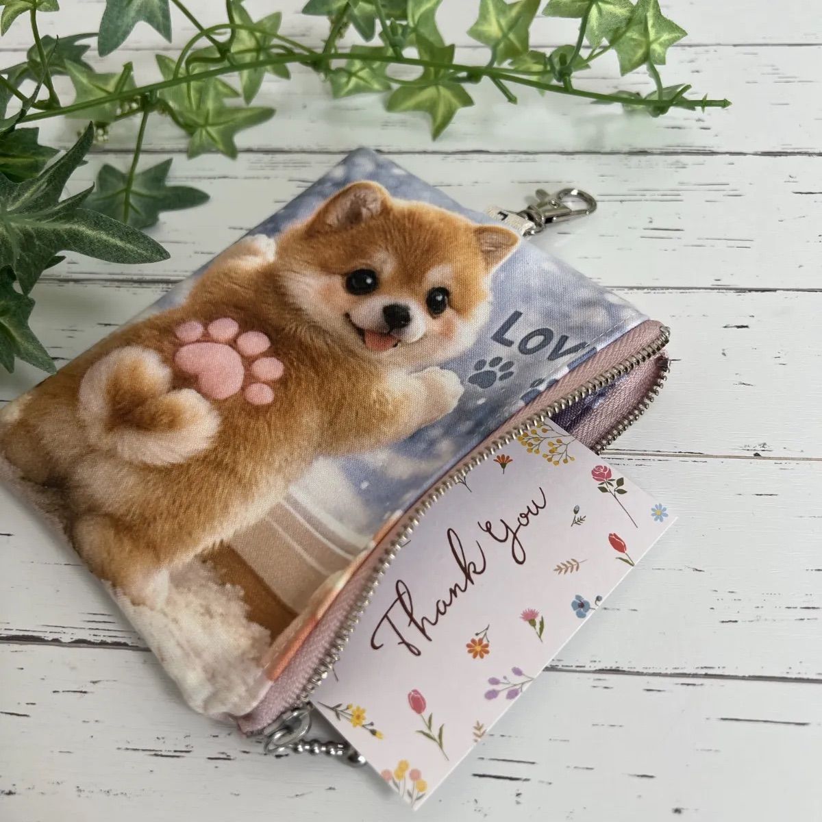 柴犬 フラットポーチ ハンドメイド - メルカリ