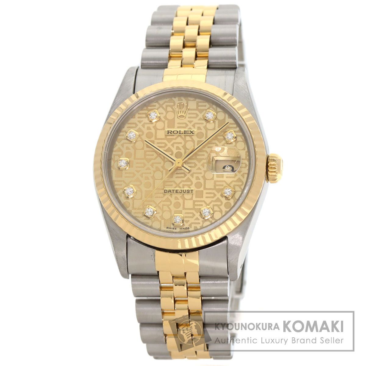 ROLEX ロレックス 16233G デイトジャスト 10P ダイヤモンド 腕時計 SS