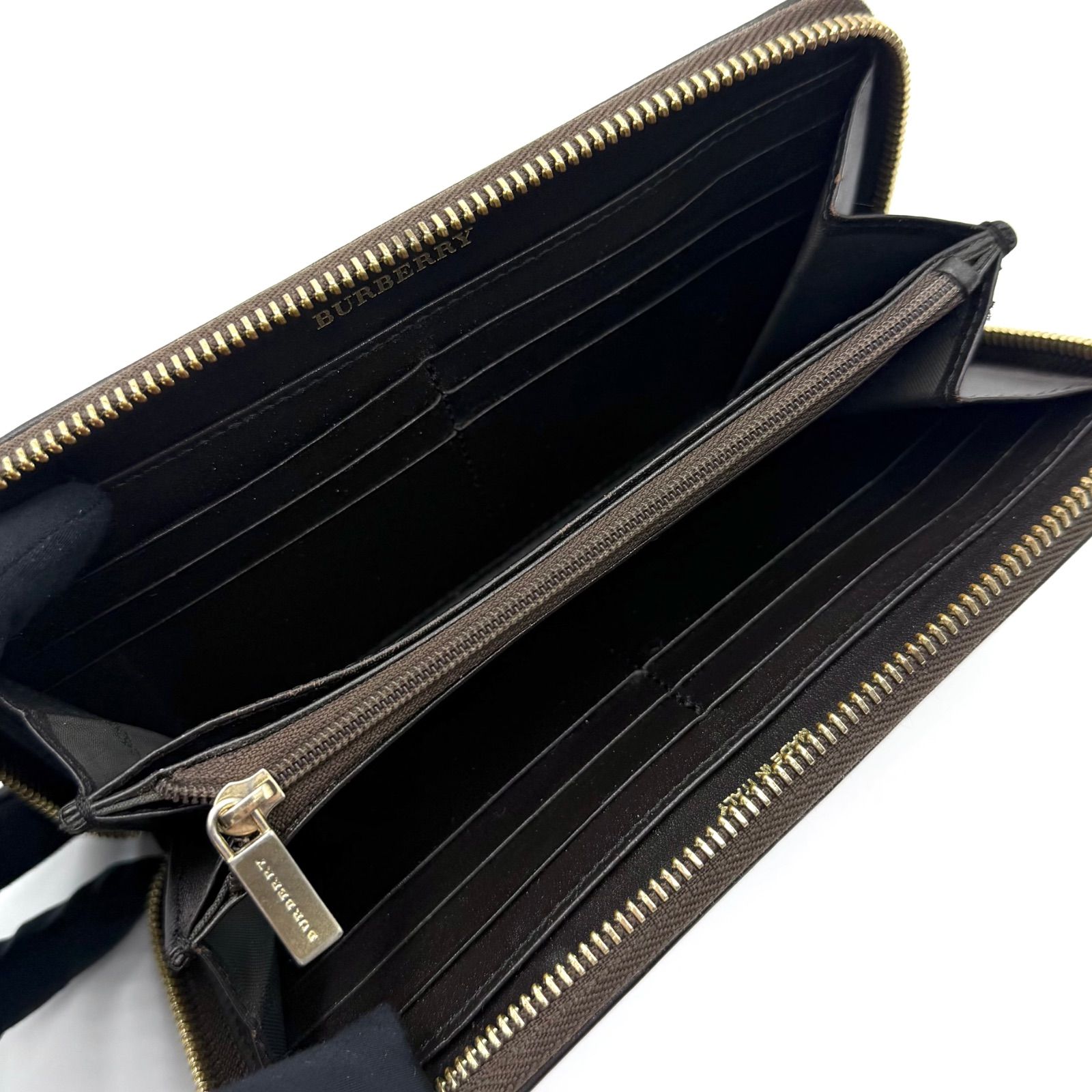 バーバリー BURBERRY ノバチェック 長財布 ラウンドファスナー