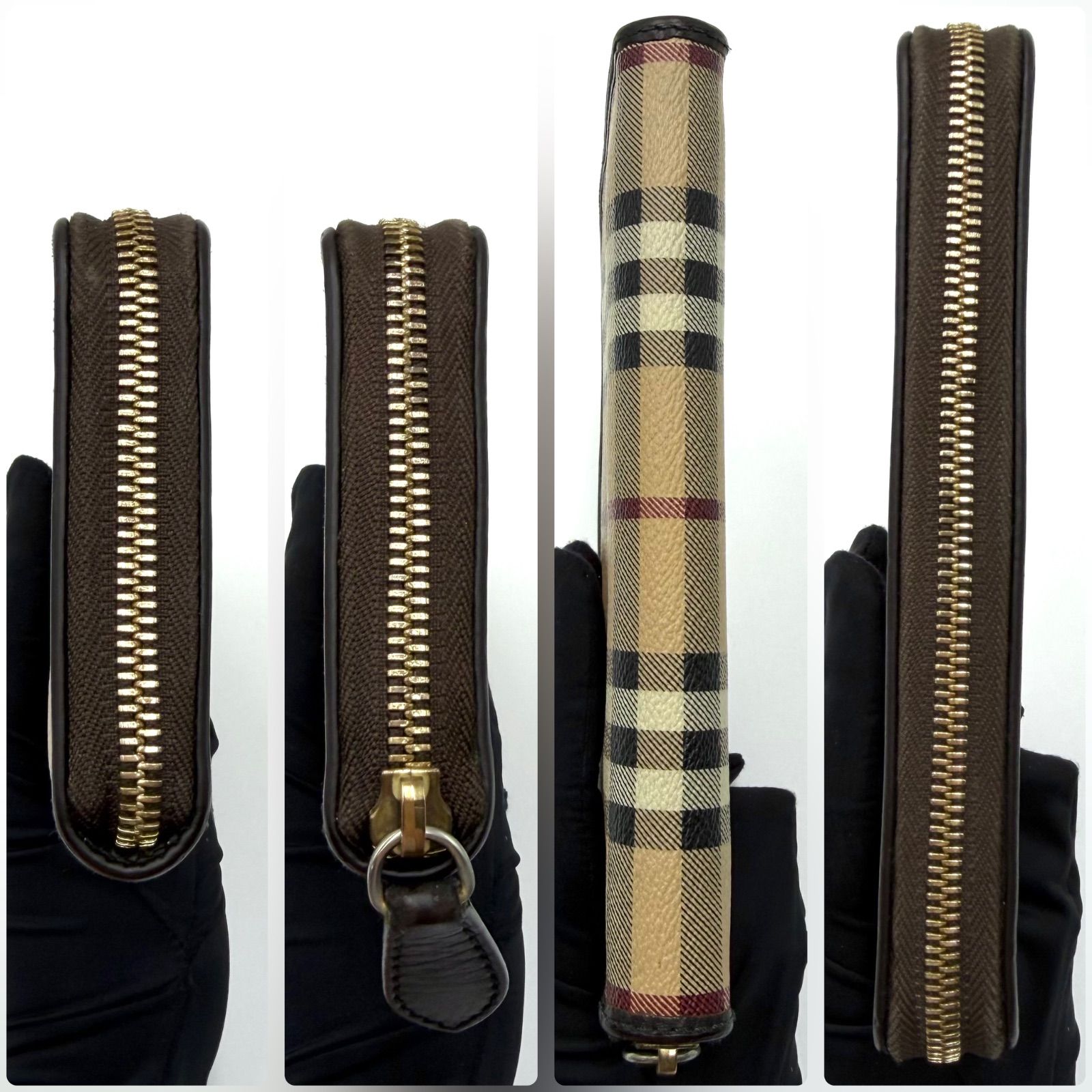 バーバリー BURBERRY ノバチェック 長財布 ラウンドファスナー