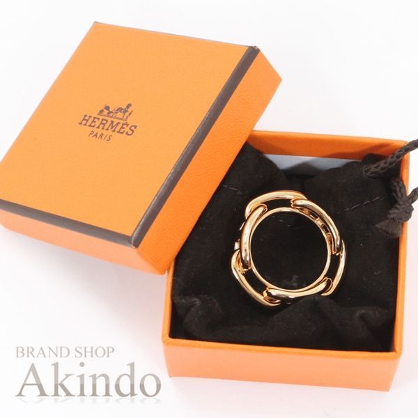 新品】エルメス スカーフリング シェーヌダンクル ピンクゴールド PG