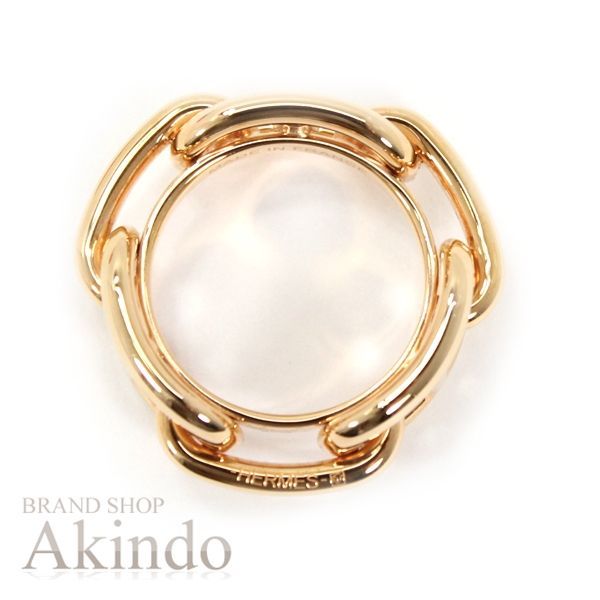 新品】エルメス スカーフリング シェーヌダンクル ピンクゴールド PG