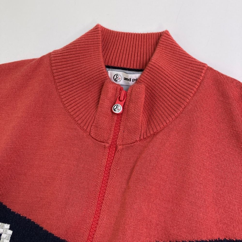 サイズ：L AND PER SE アンパスィ ウール混 裏地付 ニット ジップ