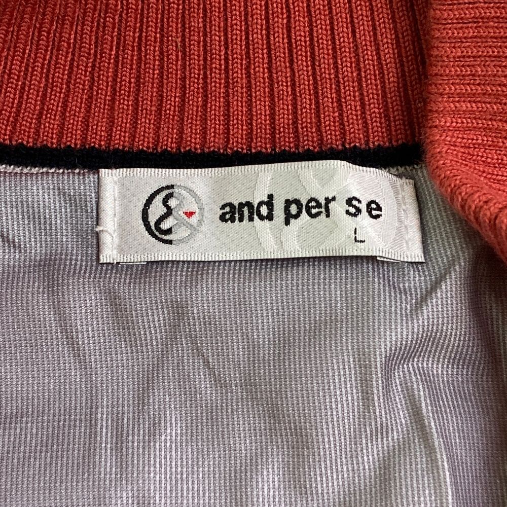サイズ：L AND PER SE アンパスィ ウール混 裏地付 ニット ジップ