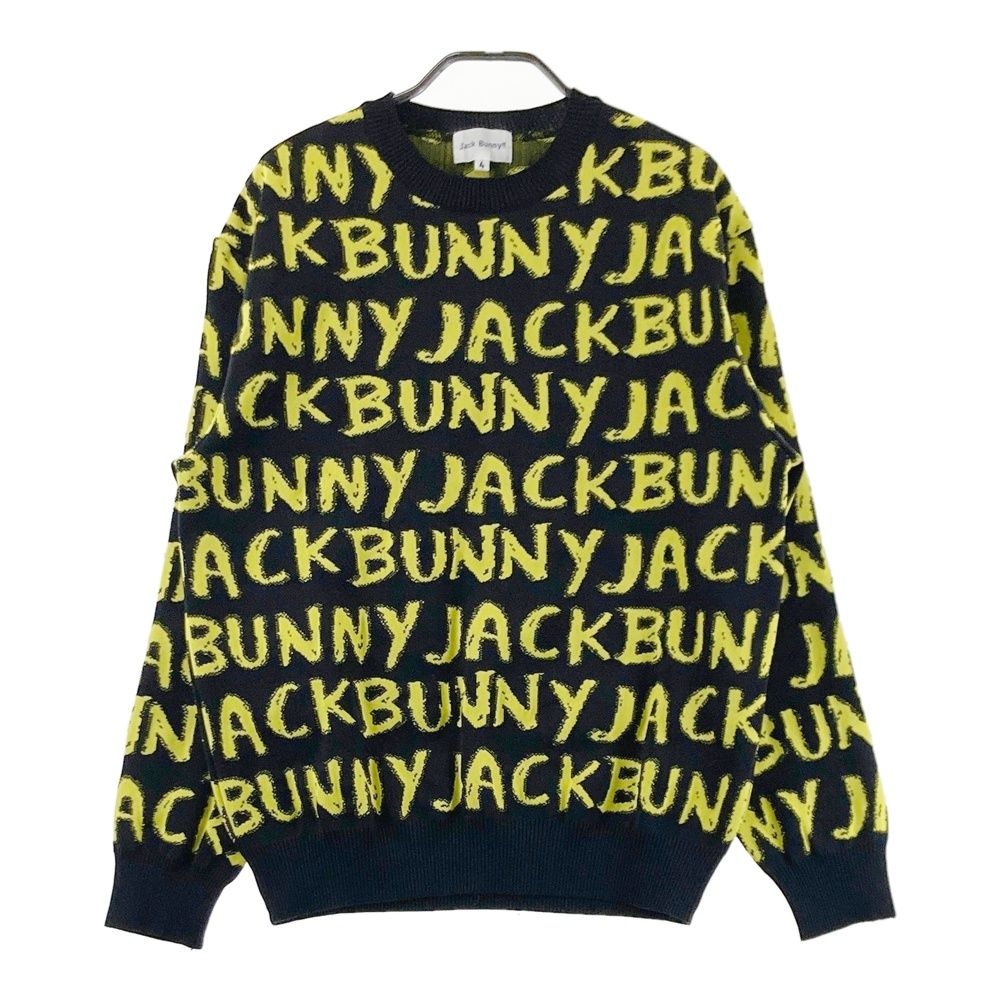 サイズ：4 JACK BUNNY ジャックバニー 長袖 ニットセーター ロゴ総柄