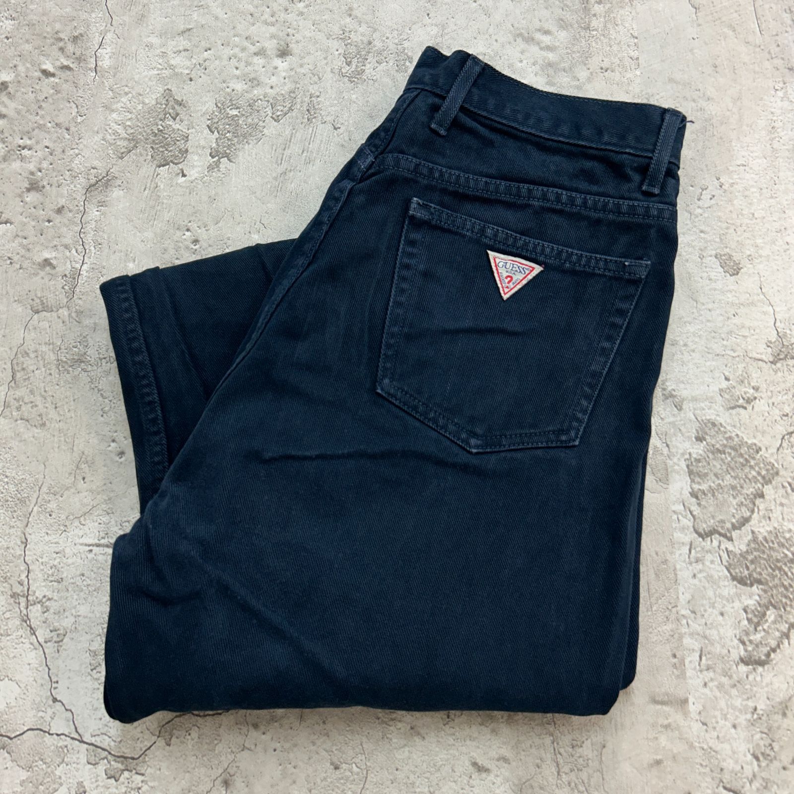 90s USA製 GUESS JEANS デニムパンツ ゲスパン ジーンズ W30 ネイビー 