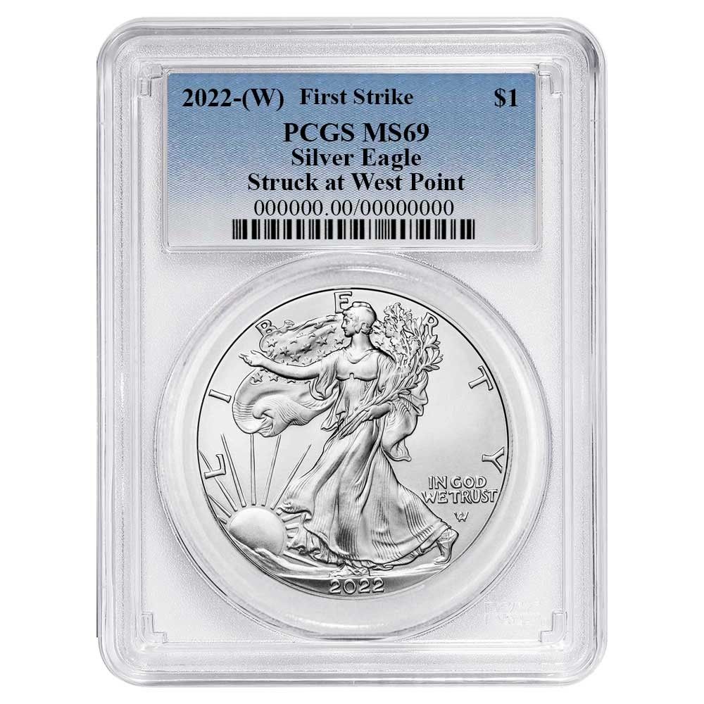 2022年 (W) 1ドル アメリカン シルバー イーグル PCGS MS69 FS ブルー