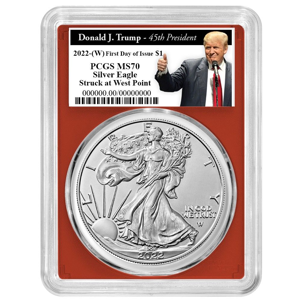 2022年 (W) 1ドル アメリカン シルバー イーグル PCGS MS70 FDOI