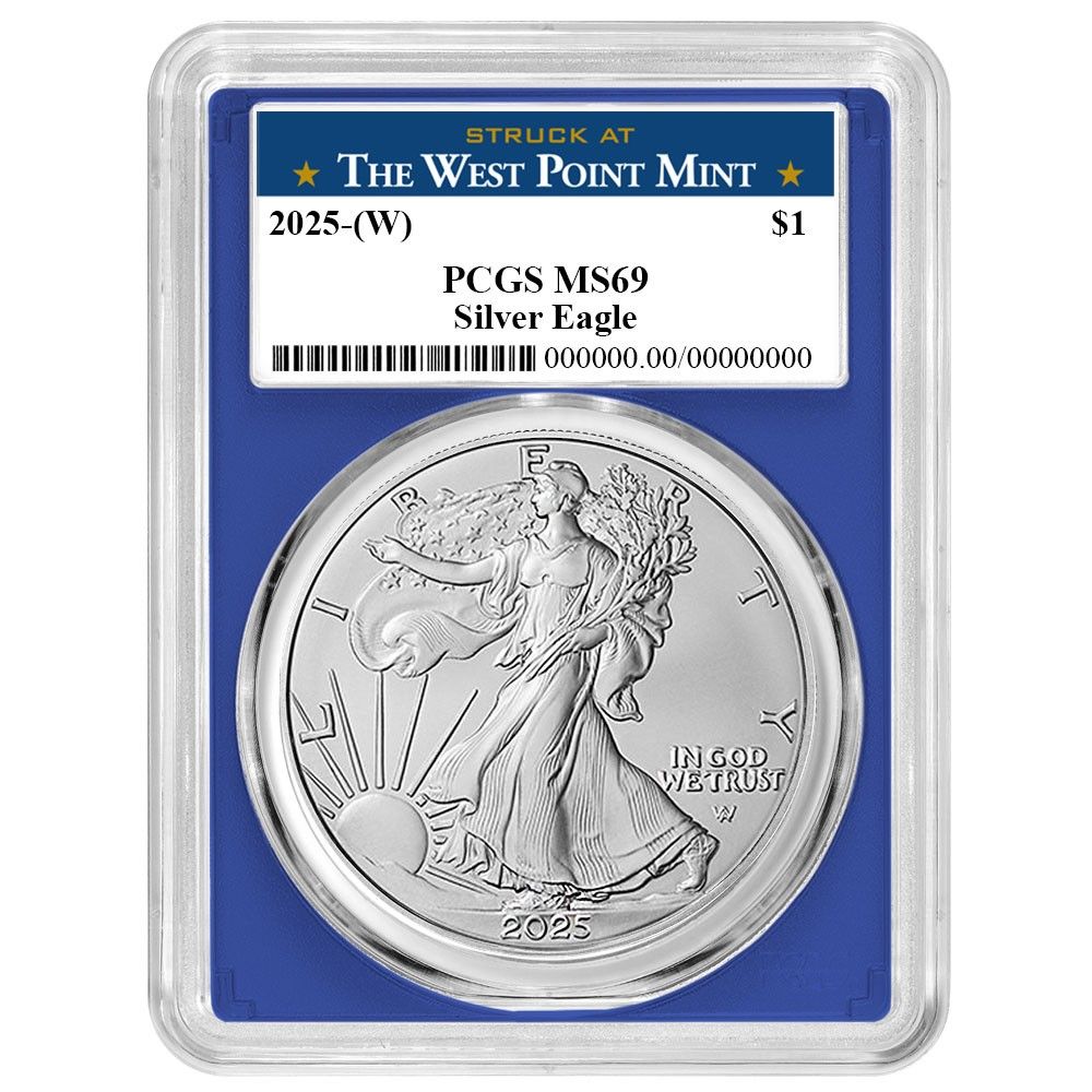 2025年 (W) 1ドル アメリカン シルバー イーグル PCGS MS69 ウェスト