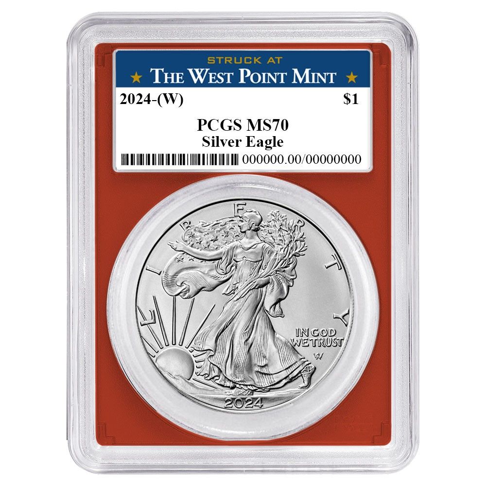 2024年 (W) 1ドル アメリカン シルバー イーグル PCGS MS70 ウェスト