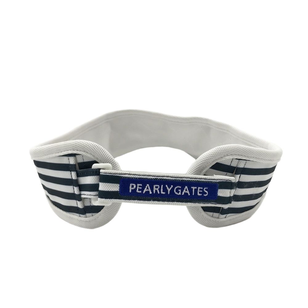 PEARLY GATES パーリーゲイツ サンバイザー ボーダー柄 ネイビー系 FR