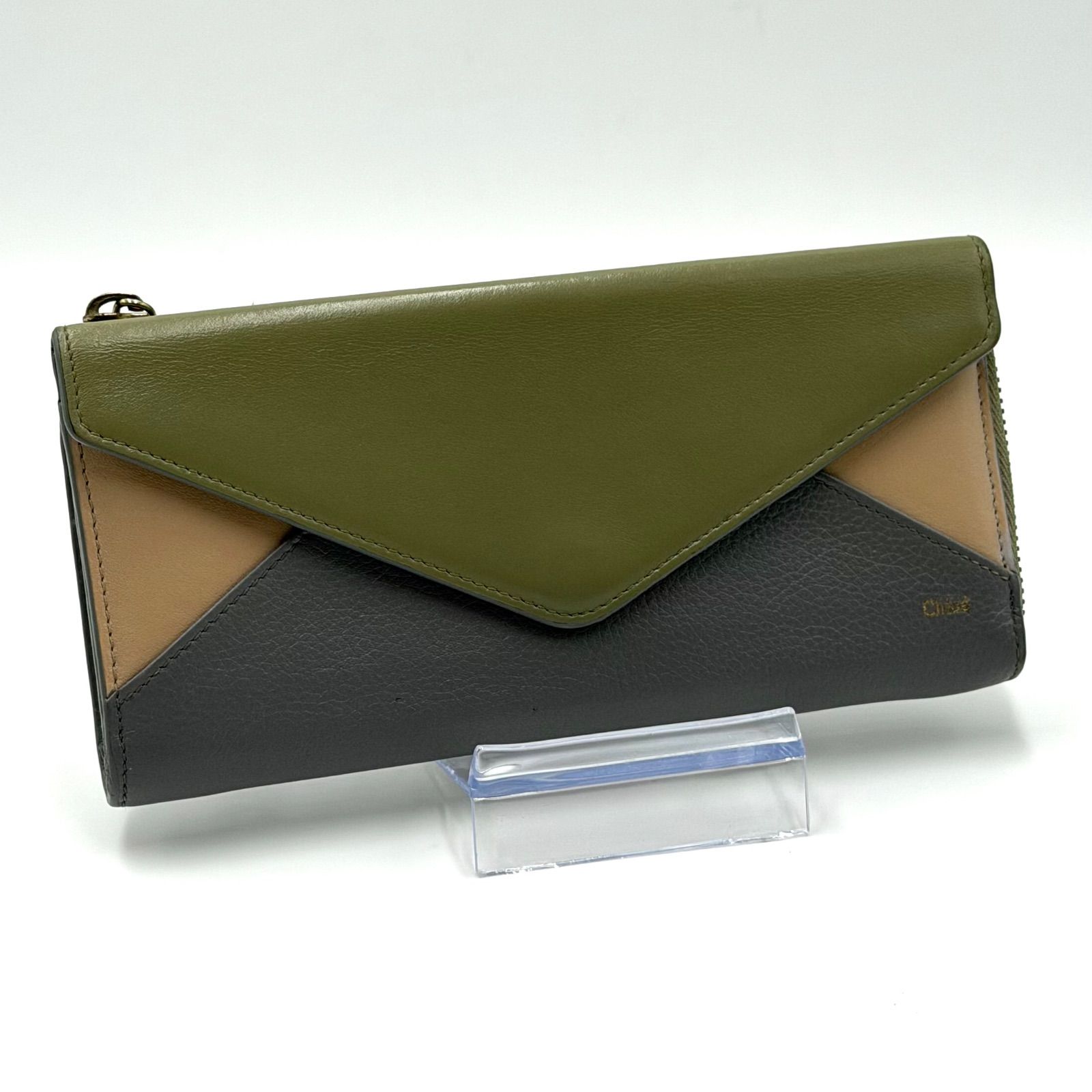 クロエ Chloe パッチワーク 長財布 L字ファスナー お札入れ ゴールド 