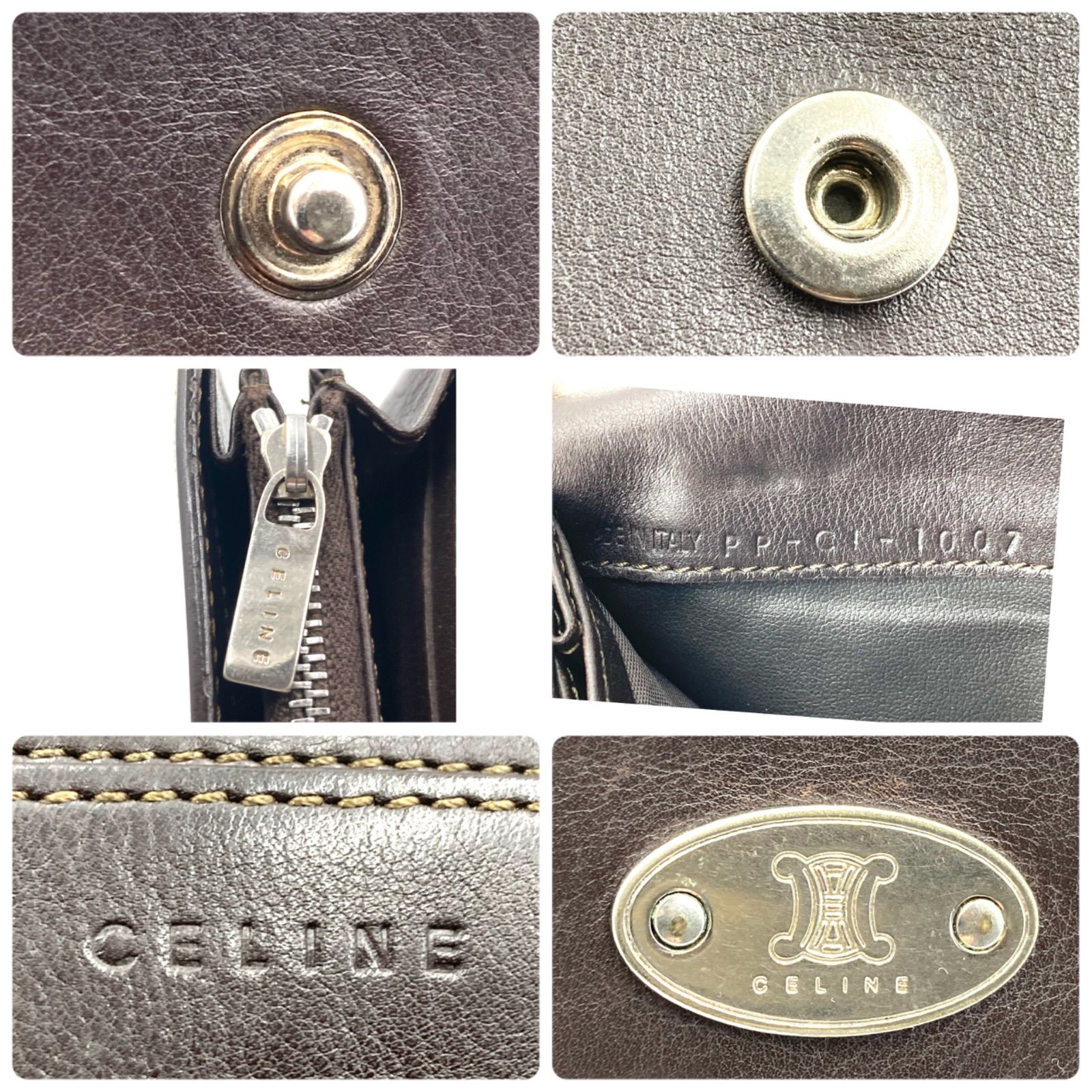 □極美品□CELINE セリーヌ トリオンフロゴプレート 長財布 ロング