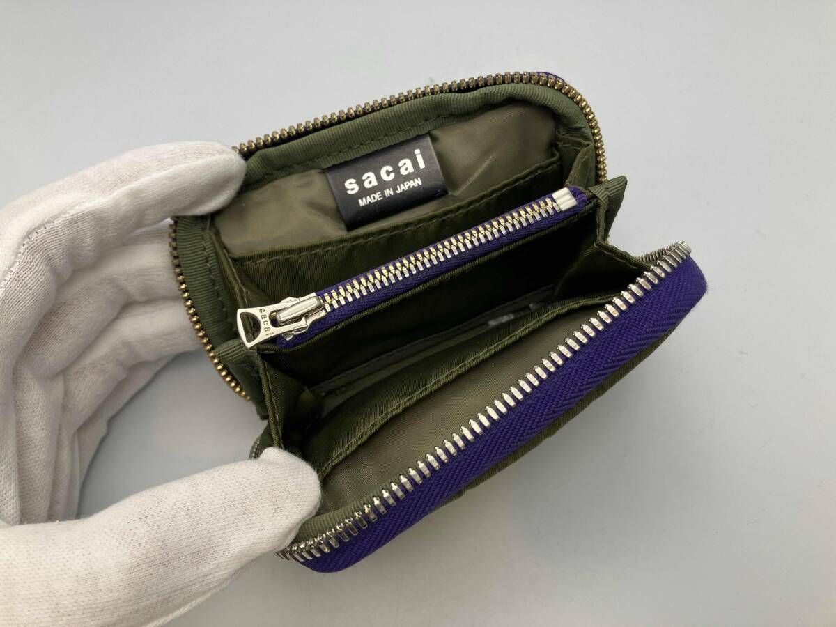sacai × PORTER coin case khaki／purple 箱有 コインケース サカイ