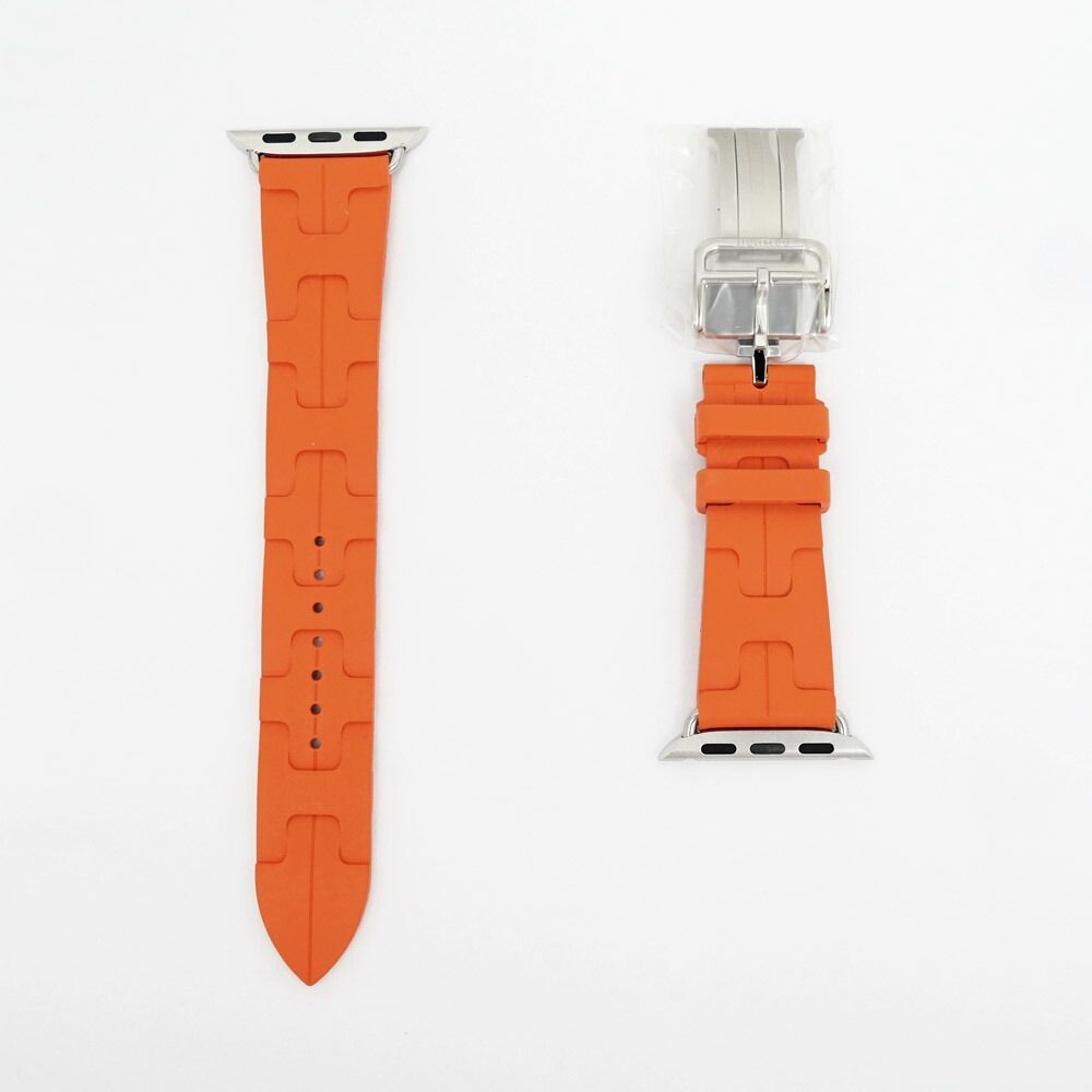 名東】エルメス シンプルトゥール キリム オレンジ シルバー金具