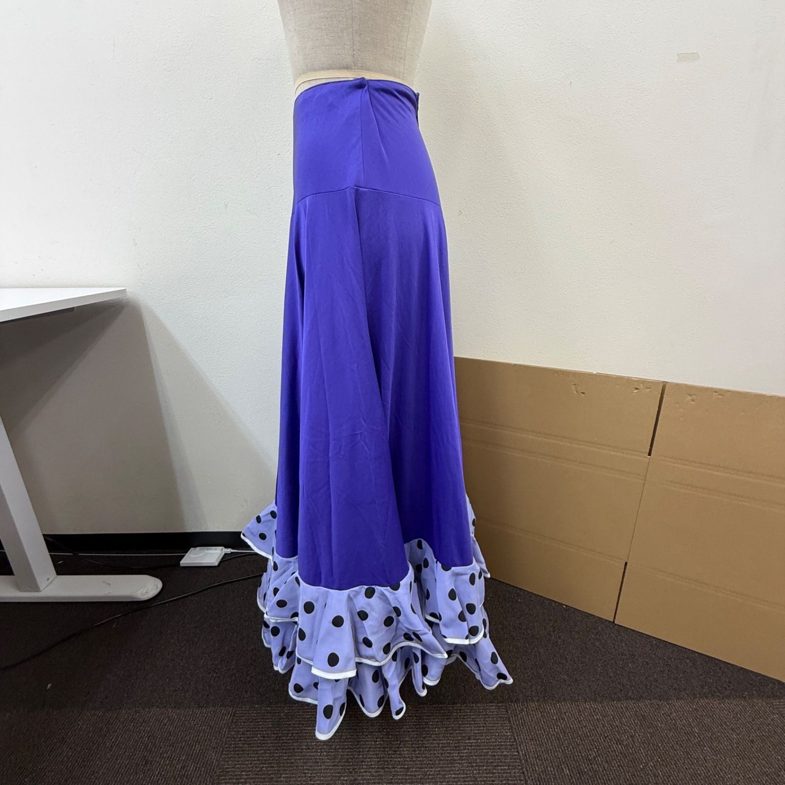 フラメンコ衣装 スカート ファルダ 紫 フリル ドット - メルカリ