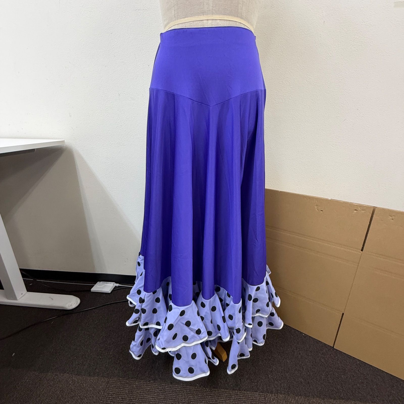 フラメンコ衣装 スカート ファルダ 紫 フリル ドット - メルカリ
