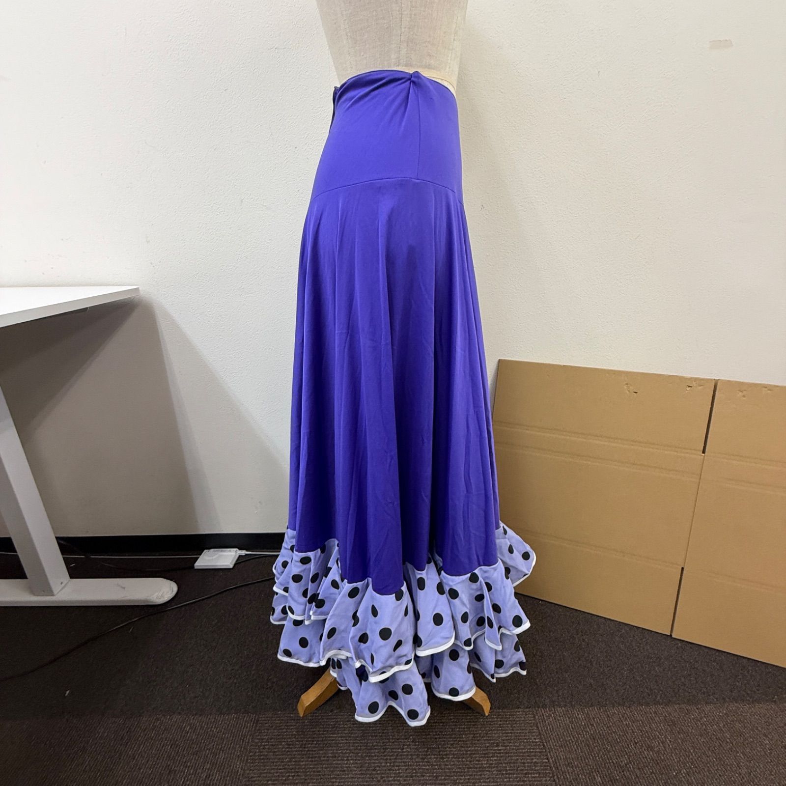 フラメンコ衣装 スカート ファルダ 紫 フリル ドット - メルカリ