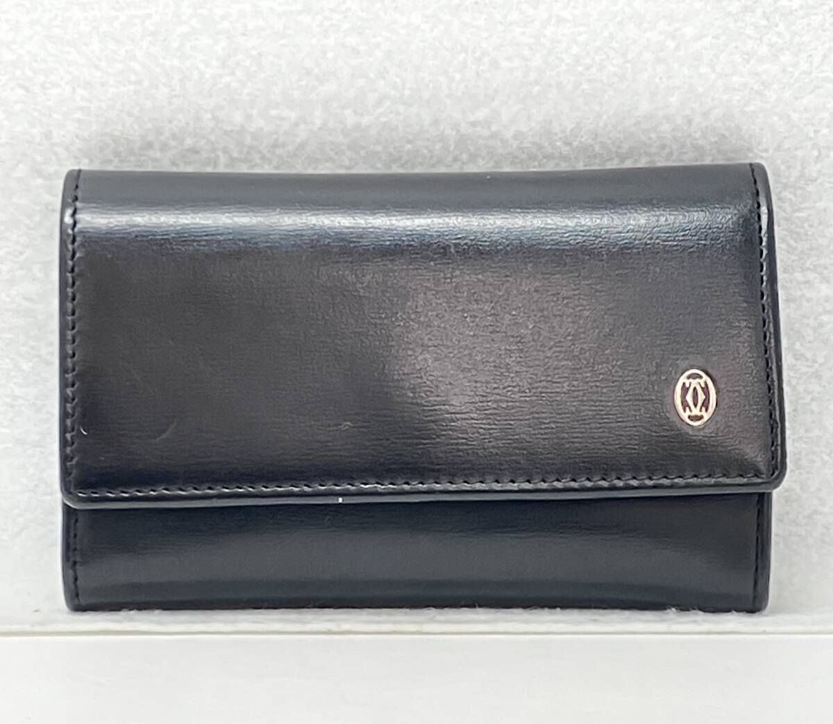 箱付】カルティエ／Cartier／パシャ／キーケース／黒 ／小傷有り