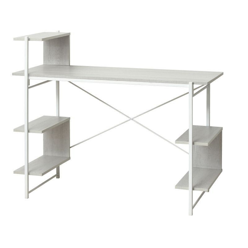 らくらく組立 棚付デスクW120 幅120×奥行51×高さ98.5(76)cm 組立品