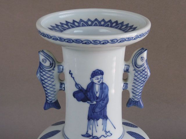 三浦 竹泉 染付高砂 花入 - メルカリ