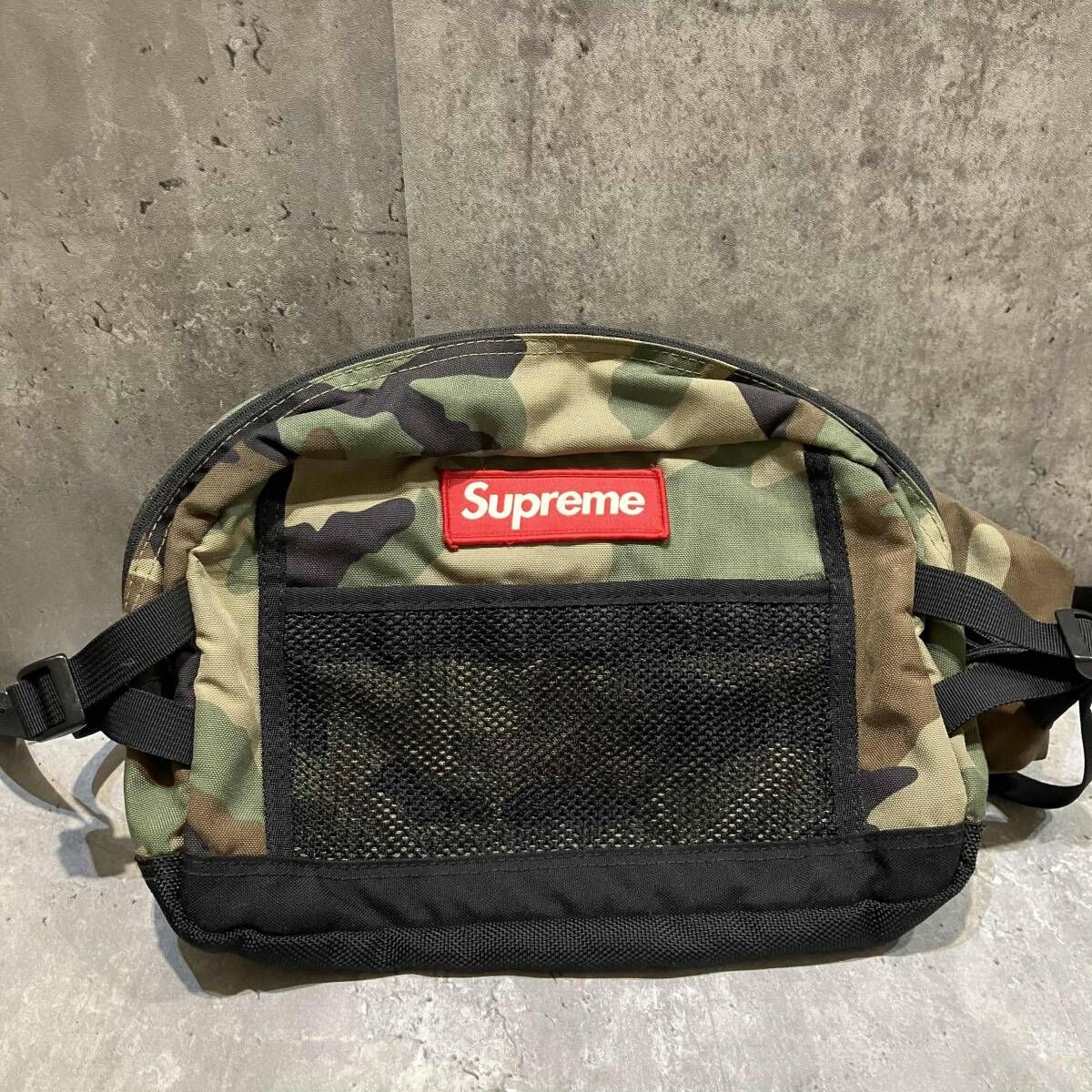 15AW Supreme ウエストポーチ カモ柄 シュプリーム テープ剥がれかけ