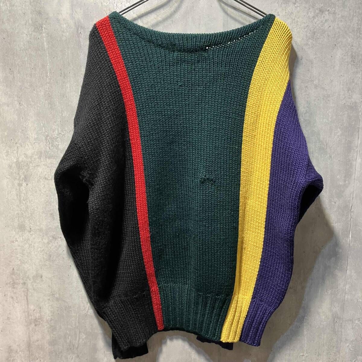 80s POLO RALPH LAUREN ニット マルチカラーケーブルニット XL ポロ
