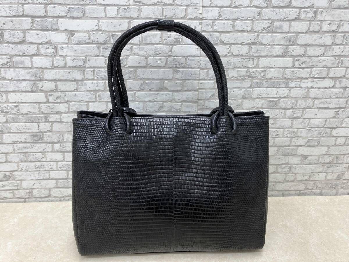 JRA ハンドバッグ リザード トカゲ ブラック - メルカリ