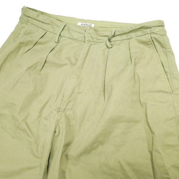 AURALEE オーラリー 日本製 WASHED FINX LIGHT CHINO WIDE SHORTS