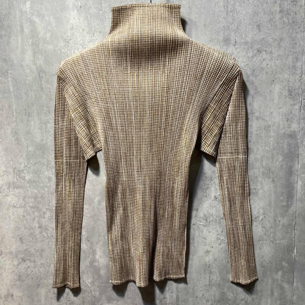 97AW PLEATS PLEASE ハイネックプリーツカットソー 3 ベージュ PP71