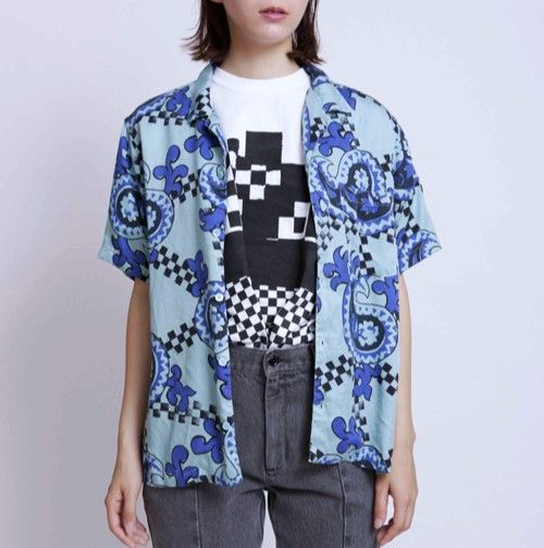 NOMA t.d. ノーマティーディー 日本製 Paisley Summer Shirt ペイズリーサマーシャツ N25-SH03 3 ターコイズブルー 半袖 オープンカラー アロハ 開襟 トップス【中古】【NOMA t.d.】 NOMA t.d. ノーマティーディー 日本製 Paisley Summer Shirt