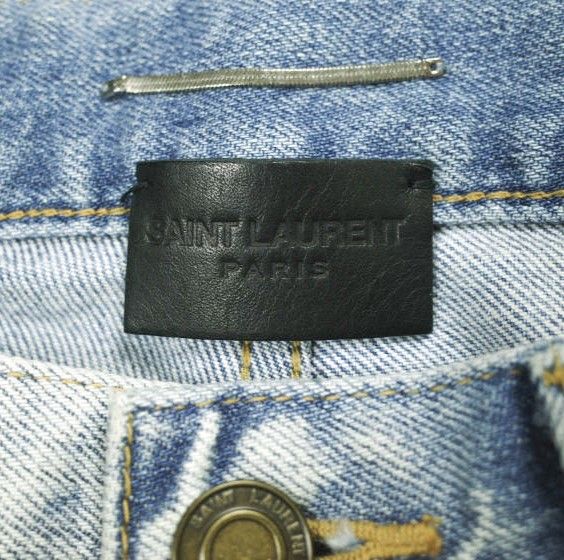 SAINT LAURENT サンローラン 日本製 D02 SKINNY-FIT JEANS ダメージ加工スキニーデニムパンツ 527389 YJ507 31 SANTA MONICA BLUE 5ポケット ジッパーフライ ボトムス【中古】【SAINT LAURENT】 SAINT LAURENT サンローラン 日本製 D02 SKINNY-FIT JEANS ダメージ