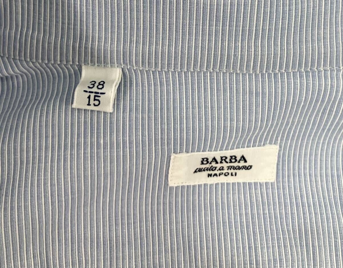 BARBA バルバ 長袖シャツ ビームス NAPOLI ナーポリ サイズ38/15 綿100 