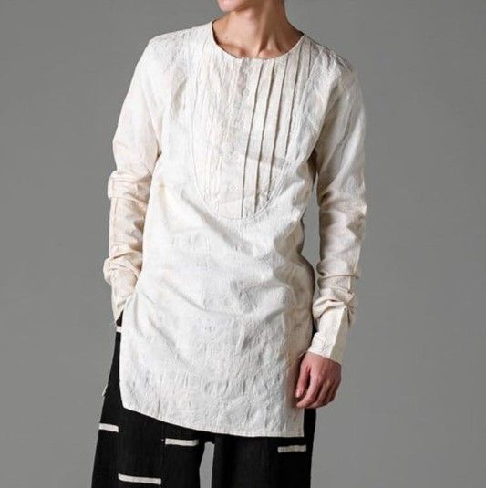 OLUBIYI THOMAS オルヴィトーマス Pleated Bib Shirt ヴィンテージ 
