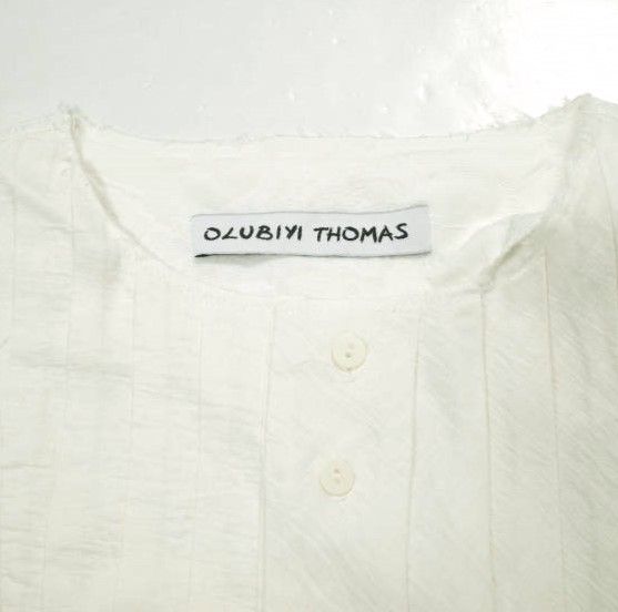 OLUBIYI THOMAS オルヴィトーマス Pleated Bib Shirt ヴィンテージ 