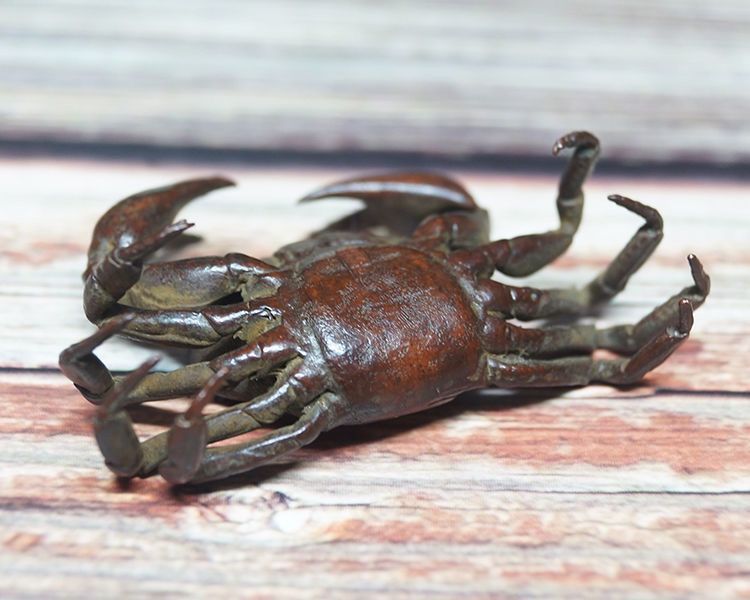 ト*ン様 年末セール 銅製置物 蟹 カニ 茶道具 雨宮宗作 刻印あり 金工