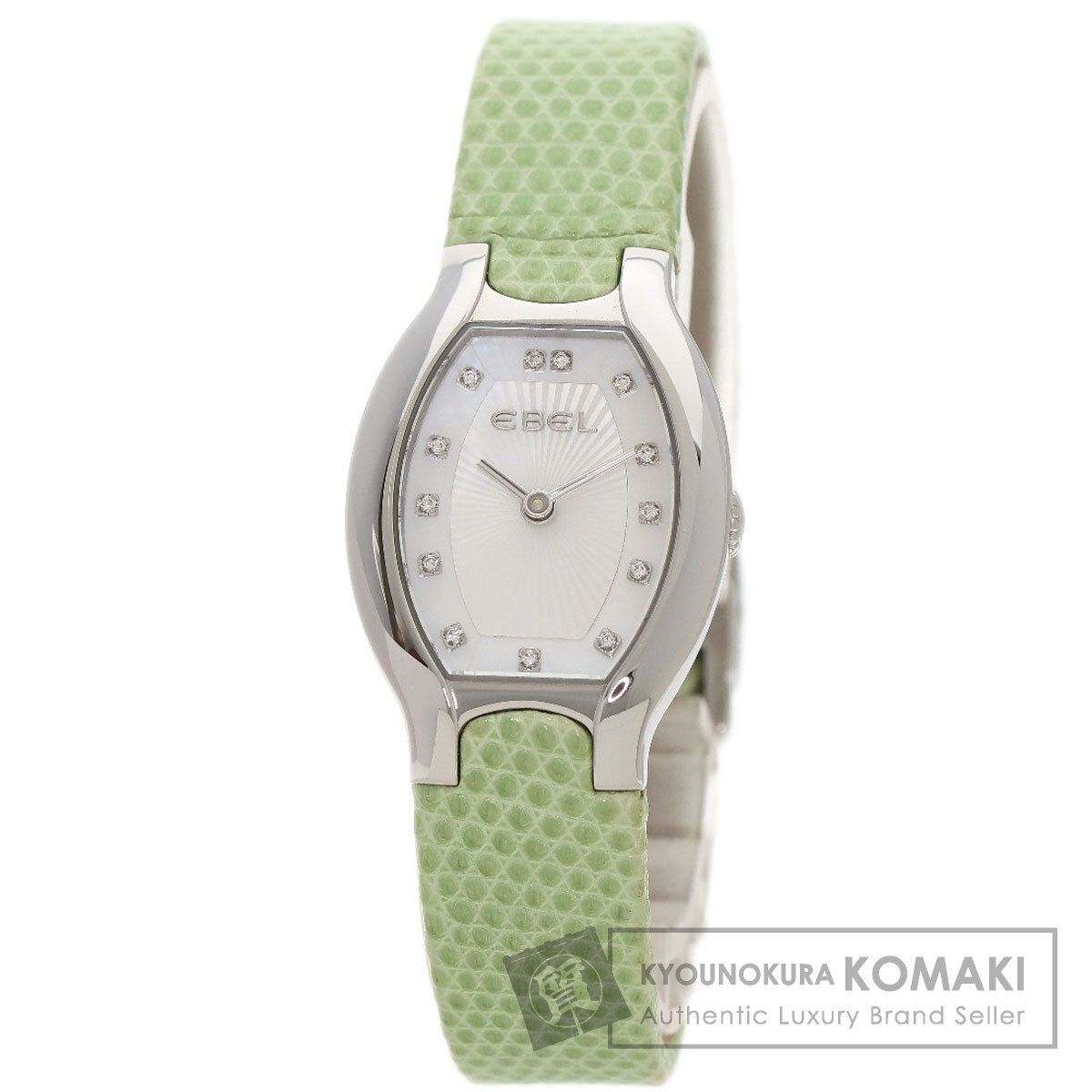 新品仕上済 定価67.1万円 0.619 ct エベル ベルーガ ダイヤ 腕時計 EBEL エベル ベルーガ ダイヤモンド 腕時計 SS 革 レディース [中古