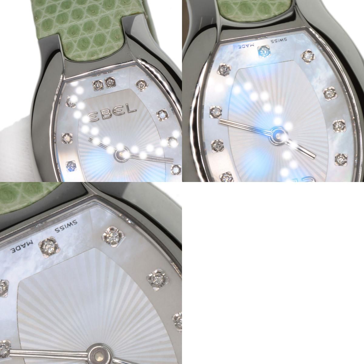 EBEL エベル ベルーガ ダイヤモンド 腕時計 SS 革 レディース [中古