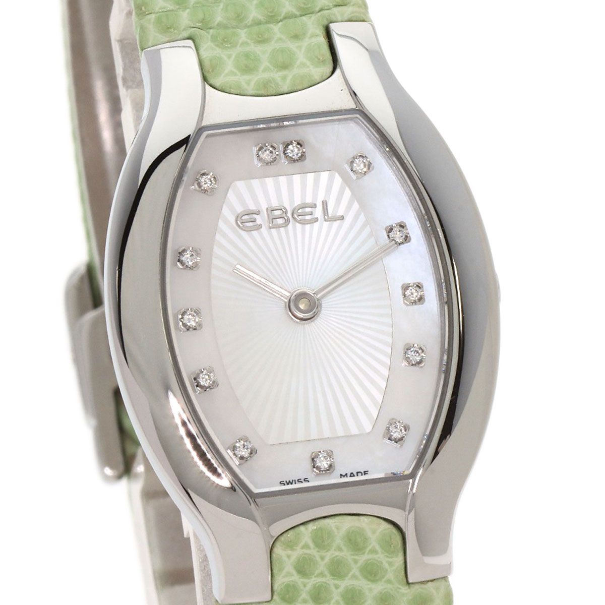 EBEL エベル ベルーガ ダイヤモンド 腕時計 SS 革 レディース [中古