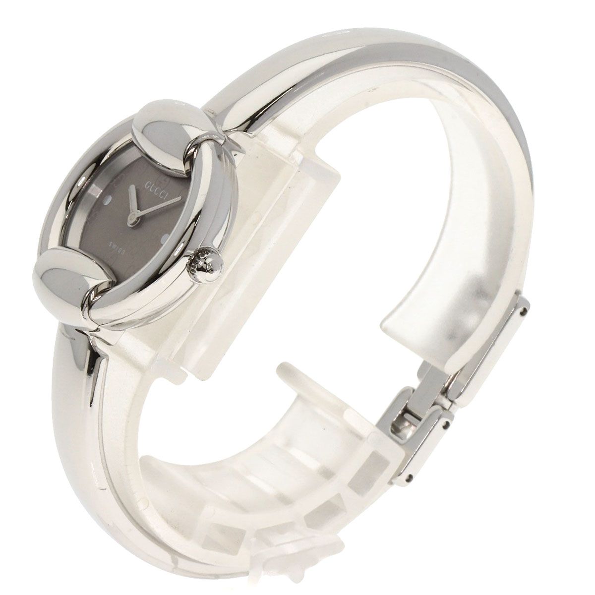 GUCCI グッチ 1400L GG ラウンドフェイス バングル 腕時計 SS SS