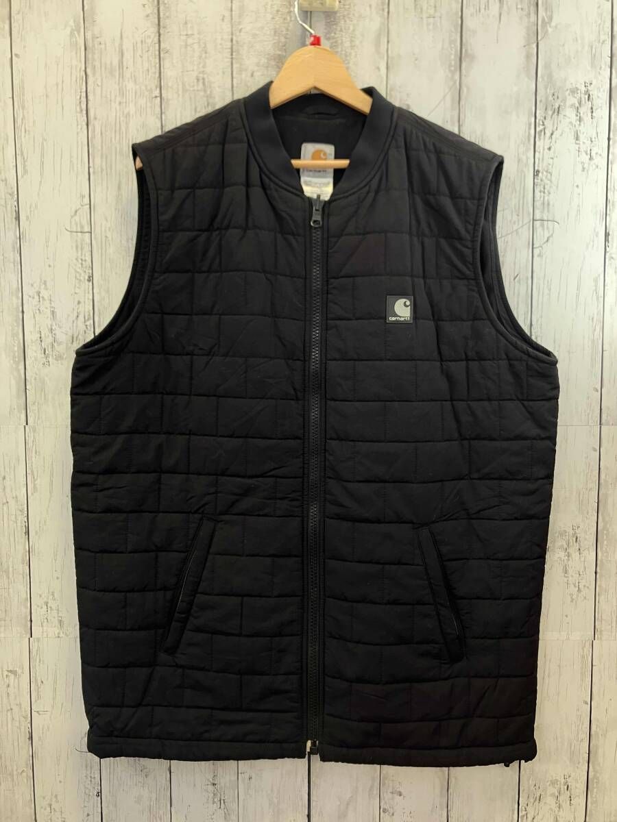 carhartt カーハート ブラック ジップアップベスト 格子柄風 YKK