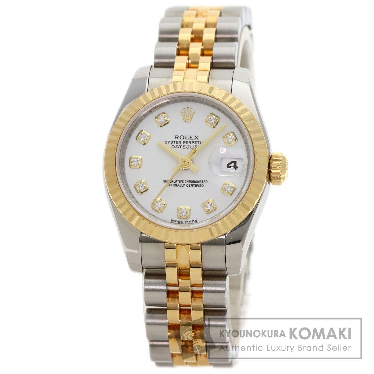 ROLEX ロレックス 179173G デイトジャスト 10P ダイヤモンド 腕時計 SS