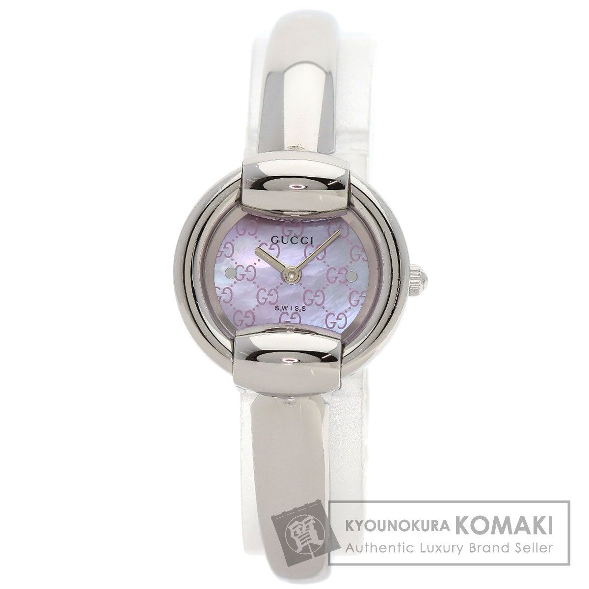 GUCCI グッチ 1400L ラウンドフェイス GG ピンクシェル バングル