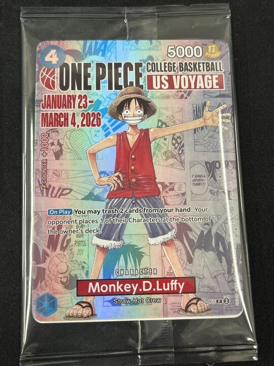 す*さ様 ワンピース ルフィ USボヤージュ 米国大学バスケ 5枚セット プロモ あ*あ様 ワンピース ルフィ US Voyage 米国大学バスケ コラボ プロモ