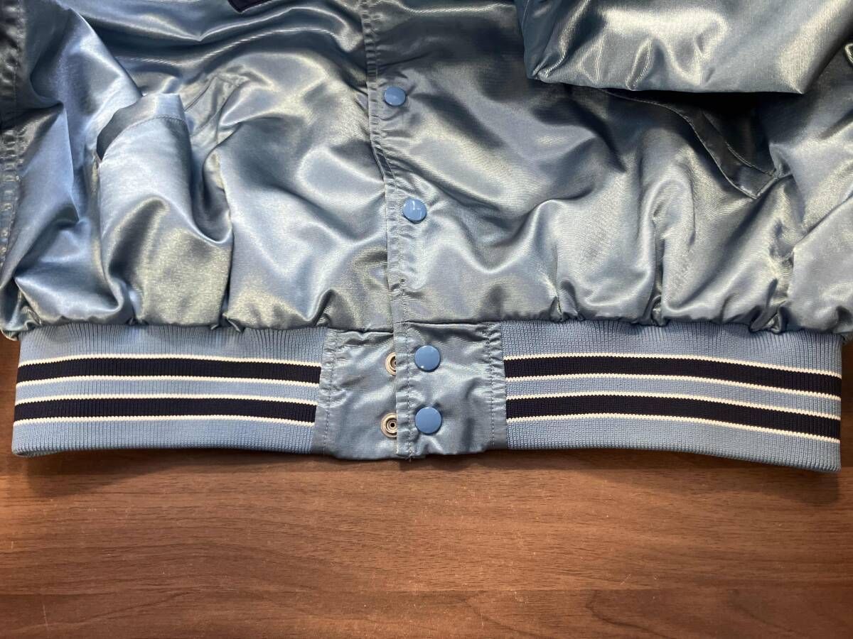 KEBOZ ケボズ スタジャン ライトブルー SATIN VARSITY JACKET ナイロン